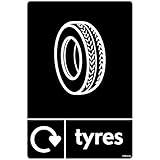 WRAP Recycling Signs - Recycle Now Signs - Self Adhesive Vinyl Sticker (Tyres, 148 x 210mm A5)