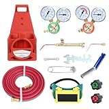 tinysiry Oxygen and Acetylene Gas Torch and Welding Kit,30V Portable Acetylene Welding Cutting Torch Kit with 1 x Oxygen Pressure Reducer & 2 x Welded Pipe, Heavy Duty Oxyg Acetylene Torch Kit withou