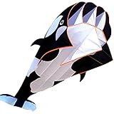 Touch the sky | 3D Kite for Kids and Adults | Easy to Assemble & Fly | Outdoor Games and Activities Toy | Frameless Soft Giant Dolphin Whale Kites