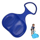 Snow Sled Snow Luge with Handle, Grass Sand Sliding Sled Sleigh Winter Toy Skiing Board Downhill ???? Sledge, Kids Ski Board Plastic Snowboard, ???? ????? for Kids Adults (Blue)