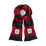 Fulham 1960s Red And Black Retro Traditional Football Scarf Embroidered Logo