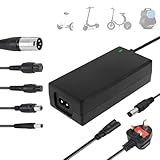 PQXJIOAE Electric Scooter Charger, 42V 2A Hoverboard Charger UK 3 Pin, Mobility Scooter Charger, Electric Bike Charger with 6 Connections, e Scooter Charger for Balance Scooter, Hoverboard