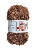 De witte Engel Doll Hair Mohair Blouclé Yarn for walldorf/Steiner Dolls 50 gr (Light Brown)