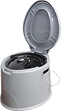Aidapt Portable Loo Toilet Commode with Seat, Removable Bucket with Lid, Hinged Lid, Toilet Paper Holder, and Carry Handle – Ideal for Indoor & Outdoor Use, Camping, Festivals