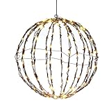 Metal Ball Lights - 40/50cm Hanging Foldable Led Lighted Spheres | Indoor Outdoor Garden Tree Patio Party Christmas Decorations
