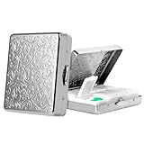 Pill Organizer 7 Days 8 Compartments, Travel Metal Pill Box, BPA-Free Portable Pill Box (Silver, Median)