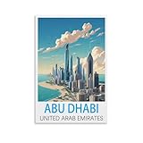 Abu Dhabi United Arab Emirates Vintage Travel Poster 08x12inch(20x30cm) Canvas Art Poster And Wall Art Picture Print Modern Family Bedroom Decor