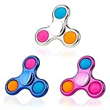 3Pcs Fidget Spinner, Fidget Spinners for Kids, Chrome Fidgets Spinner Simple Rotation Sensory Toy, Math Fidgets Spinners for Stress Relief, Anxiety Toys Ideal for Indoor Outdoor Play