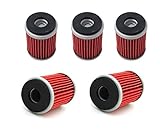 OxoxO replacement (Pack Of 5) HF140 KN140 Oil Filter Compatible with Yamaha YZ250F YBR250 YZ450F WR250F WR450F YFZ450 YFZ450R Husqvarna SMS4 125