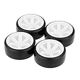 IMCCZONY 4Pcs RC Drift Tires White, Suitable for 1/10 Drifting RC Car, Includes 4 x Tire, Adult