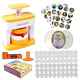 SWEETBIUTI Badge Maker DIY Round Button Maker Kids Badge Making Machine with 48 Patterns and 48 Button Parts Cute Press Pin Maker Badge Machine Gift for Girls 1 Set