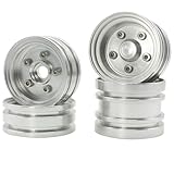 HOBOHY 4Pcs Aluminum Wheels Hub Rims for Tamiya Grasshopper Hornet Mighty Frog Fighting Buggy Super Champ RC Car Chassis Upgrade Parts (Silvery)