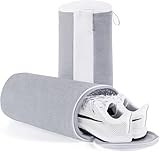 Teletrogy Shoe Washing Machine Bag 2Pcs, Fluffy Fibers Keep 360° Wrap-around Cleaning, Trainer Washing Machine Bag, Shoe Laundry Bag with Durable Hidden Zipper Reusable Shoe Cleaning Bag (Grey)
