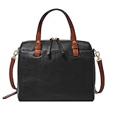 Fossil Women's Rachel Satchel Handbag Shoulder, Black/Brown, One Size