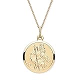 Old English Jewellers 9ct Yellow Gold on Silver St Christopher Pendant - 16 18 20 INCH or PENDANT ONLY (18 Inches)