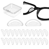 AHRLIC 24 Pack Adhesive Silicone Nose Pads for Glasses, Anti-Slip D-Shape Eyeglass Nose Pads, Soft & Comfortable, Glasses Accessories with Storage Case, for Eyeglasses, Reading Glasses and Sunglasses