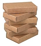 Rayher Set of 6 Large Matchboxes for DIY Favour Boxes and Advent Calendar, Large Kraft Paper Matchbox for Crafts, brown, 11x6.5x2cm, 67381521
