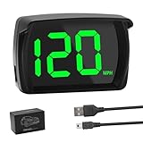 Digital GPS Speedometer Car mph HUD, Heads up display Car Speedometer, Real-Time Speedometers Cars, USB Plug & Play, Suitable for Truck, SUV, Motorcycle, LED Large Font - Clear & Accurate (M)