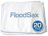 FloodSax FS20R Sandless Sandbag Water Absorbent Flood Barrier, 19" x 20", White, 20 Pack