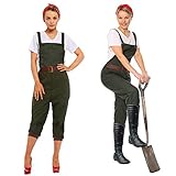 WW2 1940s Land Girl Women Army World War 2 Fancy Dress Costume Size UK 10-12