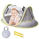 KUWUNG Pop Up Baby Beach Tent, Foldable pop up tent for Baby, Portable baby sun tent UPF 50+ UV Protection, Waterproof pop up beach tent with Double Zipper, UV Tent for Babies, Pets