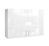 JD Greta 1000mm Kitchen Wall Cabinet with Doors – Wall Unit – White Gloss – Modern Storage Cupboard