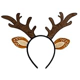 Ycfish ​Deer Antler Headband, Reindeer Headbands, Christmas Reindeer Ear Headbands, Brown Antler Headband, Party Favor Deer Antler Hair Hoop