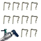 10Pcs Injector Clips Automotive Injectors Leak Off Pipe Clips for Diesel Fuel Injector Pipe,Common Rail Injector Leak Off Retaining Clips,Compatible with Ford Peugeot Citroen Renault Volkswagen Jaguar