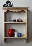 Goodwood Originals French Wall Mounted Bookshelf Wooden Wall Display Unit Rustic Traditional Storage Bookcase Danish Oil Natural Wood Finish