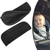 URAQT Car Seat Belt Pads, 2 Pack Baby Stroller Car Seat Strap Covers, Universal Harness Pads, Backpack Shoulder Pad, Multifunctional Seat Belt Pad Cover for Newborns Infants and Kids (Black)