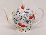 Wildflowers Meadow Teapot Small 500 ml 17.5 fl oz Fine Bone China Bright Floral Hand Decorated UK