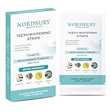 NORDBURY Teeth Whitening Strips for Sensitive Teeth – Peroxide-Free, Enamel Safe, Non-Slip, 21 Treatments Whitening Kit with Coconut Oil, Sage Oil, Lemon Peel & Dead Sea Salt – Natural, Vegan-Friendly