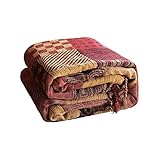 VANJOROY 100% Chenille Bohemian Large Sofa Bed Throw Blanket For 2 3 Seater-Extra Large Throws for Settees, Patchwork Soft Throw for Couch Bedspreads Rug Bed Gifts -220x260cm,Red
