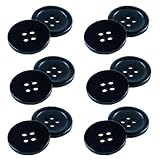 QTMMC Dark Blue Plastic Sewing Buttons, Pack of 12, 20mm Round, 4 Holes, Ideal for Coats, Jackets, Knitwear, Cardigans