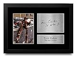 HWC Trading FR Tom Baker Gift Signed FRAMED A4 Printed Autograph Doctor Dr Who Gifts Photo Picture Print Display