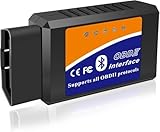 OBD2 Bluetooth Scanner Code Reader Reset for iOS iPhone Android Windows, Auto Car Diagnostic Scan Tool OBDII Adapter for Check Engine Light for Torque, OBD Fusion, Car Scanner App
