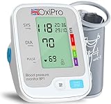 OxiPro BP1 Blood Pressure Monitors - CE Certified - MHRA Registered - UK Approved Blood Pressure Machine - BP Monitor for Home - Small to Large Cuff Blood Pressure Monitor - Certified Medical Device