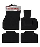 Precision - Tailored Car Mats - Intended for Mini Mini Countryman 2017-2022 F60-4 Piece Set - Non-Slip Floor Mats - Black Carpet - Sports Check Binding - Fittings Clips - SFP
