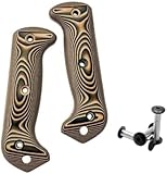 Aibote 1 Pair G10 Handle Scales Glass Fiber Handles Patch DIY Tool Replacement Grips Fit for Ka-Bar Becker BK2 Companion BK9 with 3 Sets of Screws (Black Orange)