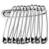 50Pcs Safety Pins, 55mm Large Safety Pins Nickel Plated Steel Safety Pin for Arts & Crafts, Sewing Hemming and DIY Jewellery (50)