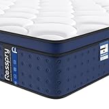 Resspry Double Mattress, 12Inch Hybrid Mattress for Pressure Relief, Breathable Foam with Individually Pocket Spring, Medium Firm Double Bed, Navyx Collection(135×190×30cm)
