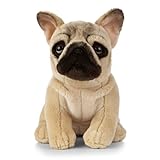 Living Nature French Bulldog, Realistic Soft Cuddly Sitting French Bulldog Toy, 21cm