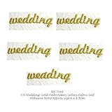 Joblot Clearance Wedding self Adhesive Fabric Motifs (BN7048-5 X Wedding Gold Embroidery Letters)