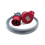 3 Phase Extension Lead - 32A 5-Pin - (10 Metre) - 415V - IP44-1-40m Lengths - SY Heavy Duty Armoured Cable - PAT tested and supplied with certificate (10 Metre)