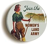 Ozorath JOIN THE WOMENS LAND ARMY WW2 FORTIES BADGE BUTTON PIN (Size is 1inch/25mm diameter)