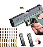 Toy gun with soft bullets, toy gun with ejectable magazine for safety training or play - unique gift (green)