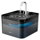 PawPoll Cat Water Fountain for Drinking, 2.2L Cat Water Fountain, Ultra Silent Fountain with Activated Carbon Filter, Pet Water Fountain, Black