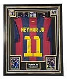 Neymar Jr Signed Shirt Beckett Authenticated Luxury FRAMING and Certificate of Authentication Blue