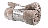 Laura Secret Fleece Faux Fur Roll Mink THROW Throws/Bed Blanket Beautiful Colours (Double, Mink)
