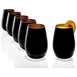 Stölzle Lausitz Glasses 465 ml I Drinking Glasses Set of 6 I Drinking Glasses Dishwasher Safe with High Break Resistance I Universal Glasses Juice Glasses Whisky Glasses I Black Bronze